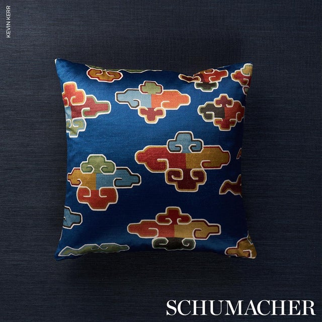 2020s Schumacher In Dreams Velvet Fabric In Midnight For Sale - Image 5 of 6