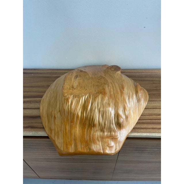 Vintage Decorative Hand Carved Organic Wooden Freedom Bowl For Sale - Image 9 of 9