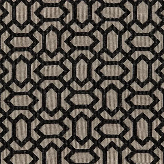 Sample - Schumacher San Remo Fret Fabric in Jet For Sale