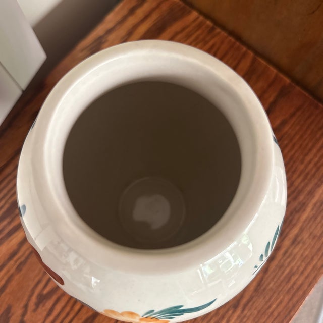 Ceramic 1980s Wloclawek Fajans Poland Hand Painted Pottery Vase For Sale - Image 7 of 10