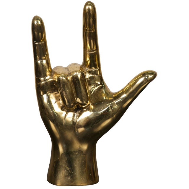 Mid-Century Modern NOIR Qs I Love You, Brass For Sale - Image 3 of 3