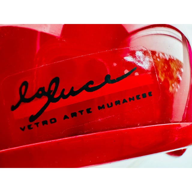 1970s Mushroom Table Lamp in Red Murano Glass from La Luce Vetro Arte Muranese, Italy, 1970s For Sale - Image 5 of 15