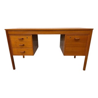 Vintage Danish Modern Teak Writing Desk - Refinished! For Sale