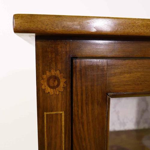 Wooden Display Cabinet with Glass Inserts and Inlays For Sale - Image 3 of 16