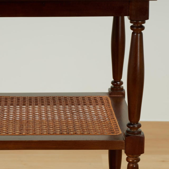 Pair of Vintage British Colonial Style Three Tiered Stands For Sale - Image 15 of 16