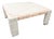 Postmodern Beige and Pink Tessellated Stone Square Coffee Table With Brass Inlay For Sale