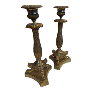 19th Century French Empire Candlesticks- a Pair