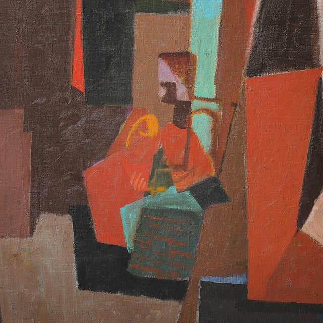 Textile Art Deco Stage Set Oil on Canvas Painting Signed William Freed For Sale - Image 7 of 18