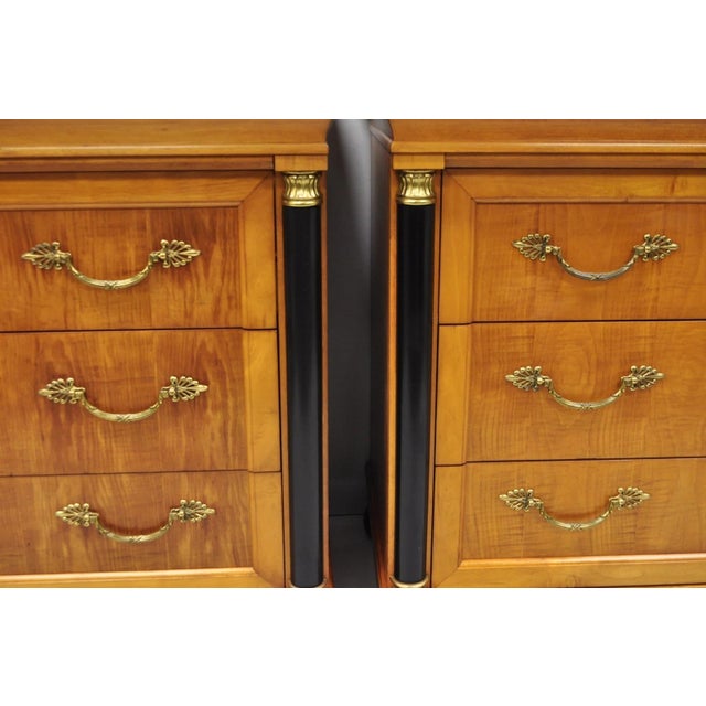 Wood Late 20th Century Thomasville Grand Classics Empire Biedermeier Maple Bachelor Chest Dresser, Pair For Sale - Image 7 of 18
