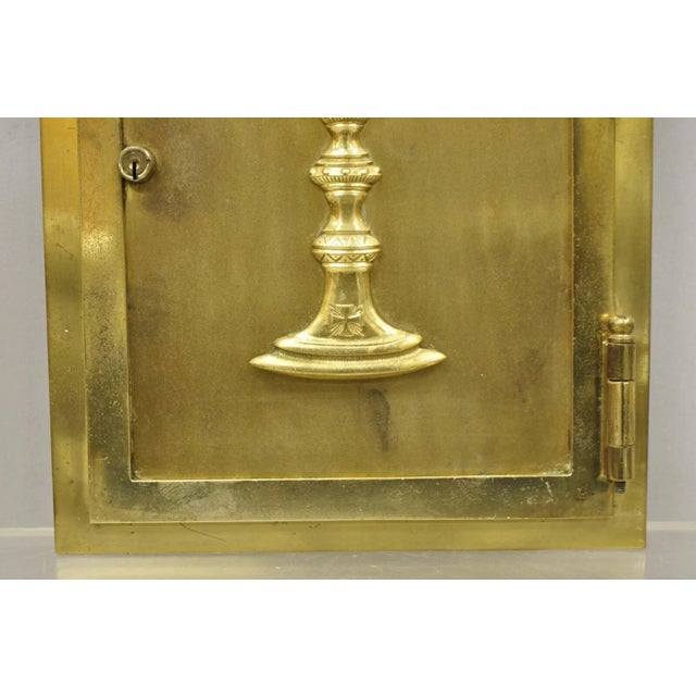 Gold Antique Gothic Bronze Wall Hanging Altar Door Tabernacle With Chalice (A) For Sale - Image 8 of 12