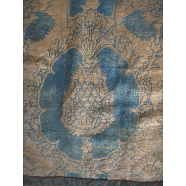 Textile Antique Fortuny Set of Curtains-Drapes and Valence For Sale - Image 7 of 17