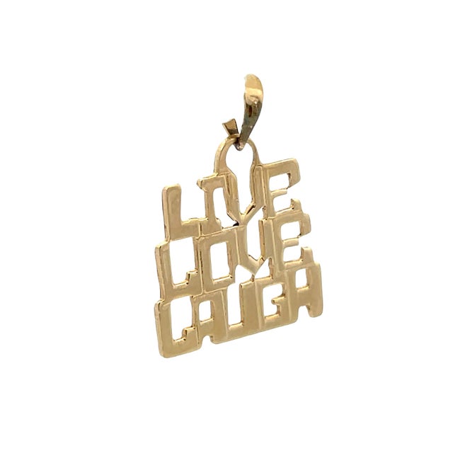 Contemporary 14k Solid Yellow Gold “Live Love Laugh” Charm/Pendant For Sale - Image 3 of 4