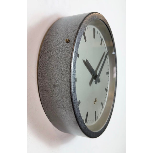 Mid-Century Modern Vintage Industrial Factory Wall Clock from Elfema, 1960s For Sale - Image 3 of 17