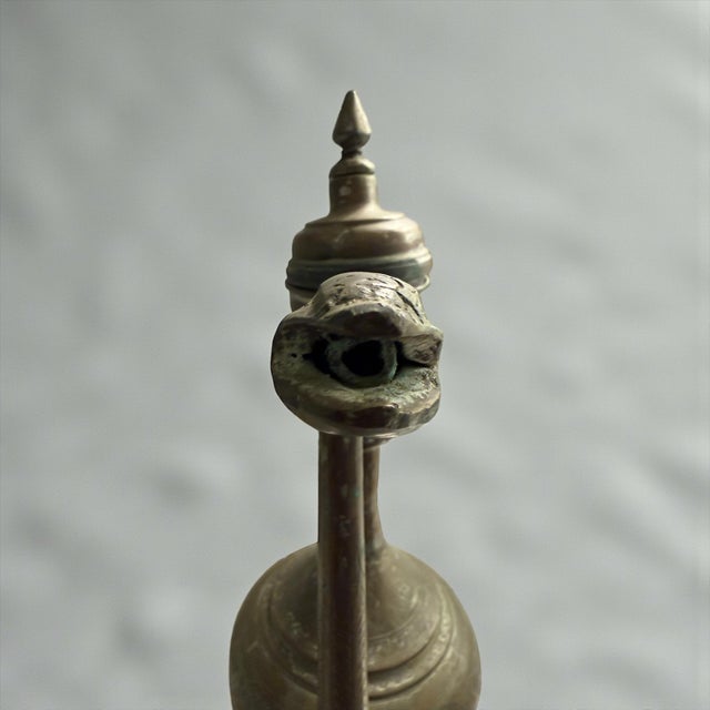 Antique Style Copper Brass Snake Spout Ewer-Engraved-Middle Eastern-Serpent For Sale - Image 9 of 15