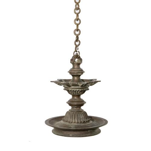 Modern Bronze Oil Lamp from Aceh, Indonesia, 20th Century For Sale - Image 3 of 8