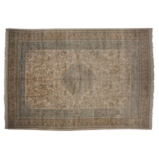 Textile Vintage Tabriz Carpet -12' X 17'3" For Sale - Image 7 of 13