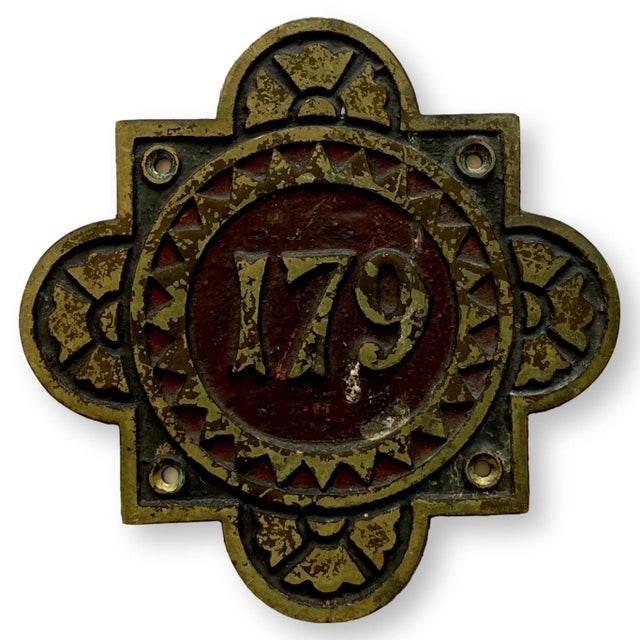 Art Deco Art Deco Bronze Hotel Door Number For Sale - Image 3 of 3