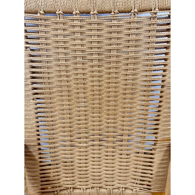 Mid 20th Century Mid Century Hans Wegner Style Corded Rope Rocking Chair For Sale - Image 5 of 8