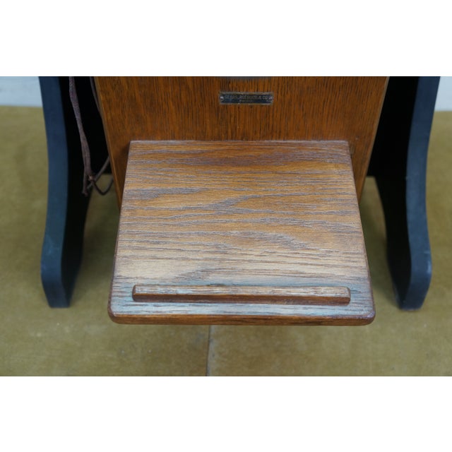 Antique Sears Roebuck & Co Oak Hand Crank Wall Telephone Phone on Stand 24" For Sale - Image 10 of 18