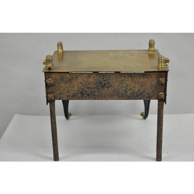 Antique English Victorian Brass Cabriole Leg Fireplace Hearth Footman Trivet For Sale - Image 11 of 11