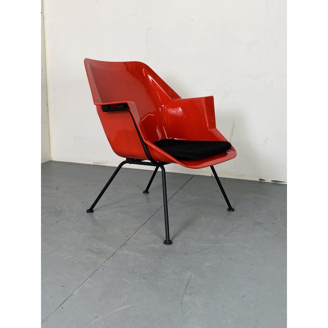 Space Age Modernist Red 416 Lounge Chair by Rietveld and Cordemeyer for Gispen, 1960s For Sale - Image 10 of 16