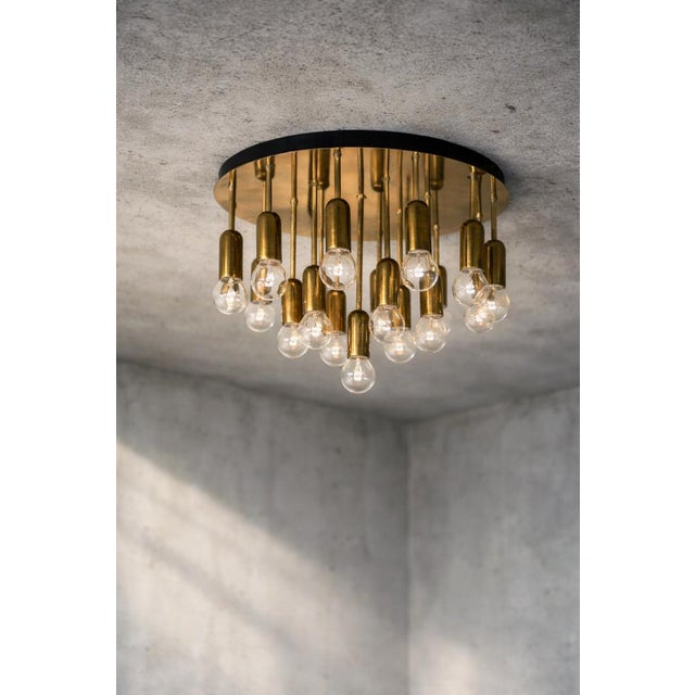 Metal Mid-Century Modern German Atomic Brass Ceiling Lamp from Cosack Leuchten, 1960s For Sale - Image 7 of 18