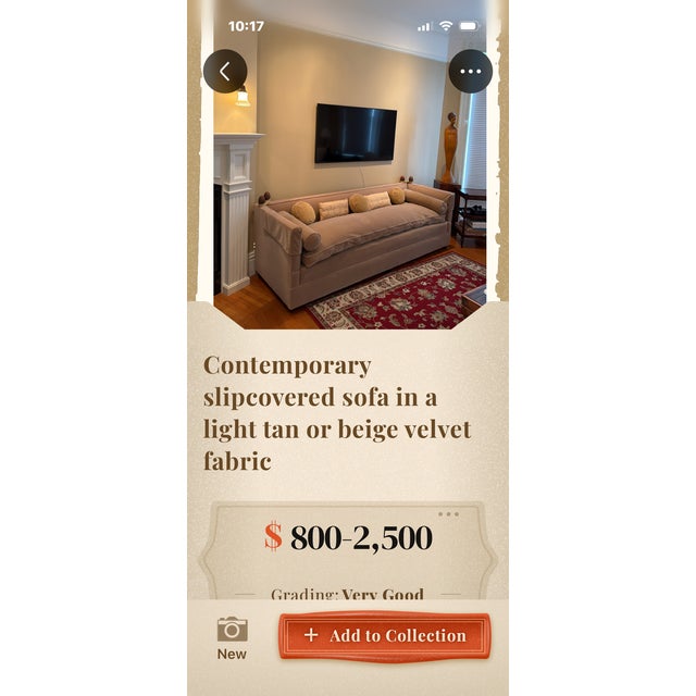Beige Vintage Sofa For Sale - Image 8 of 9