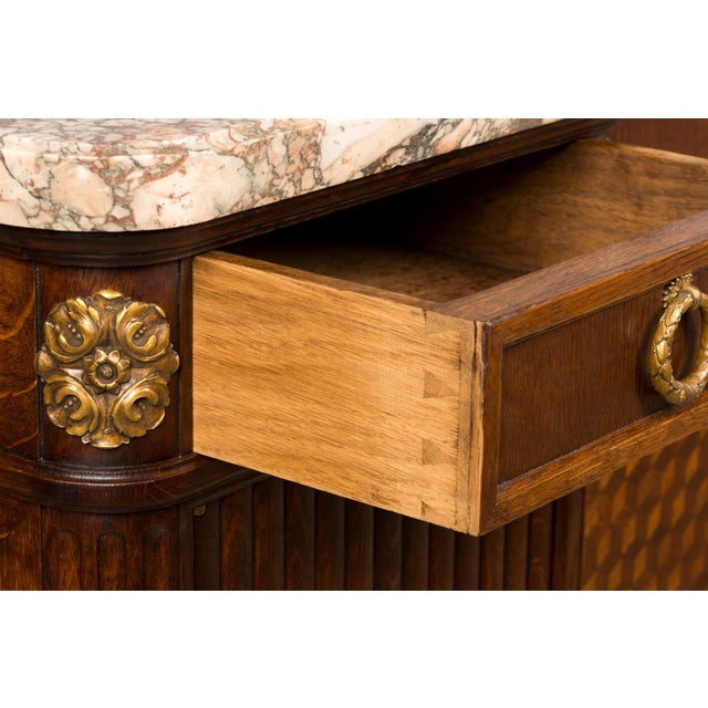 Brown Late 19th Century French Louis XVI Oak & Marble Sideboard by Haentges Freres For Sale - Image 8 of 18
