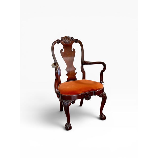 1980s 1980s Pair of Red Kindel Winterthur Collection Armchairs - a Pair For Sale - Image 5 of 14