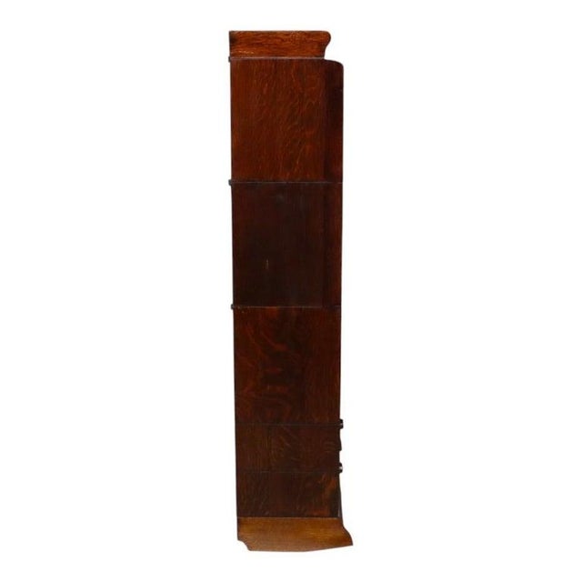 Arts & Crafts Camden Cabinet Co. Oak 5-Stack & 4-Drawer Barrister Bookcase C1920 For Sale - Image 14 of 14