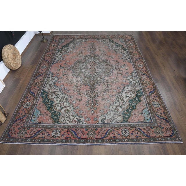 Vintage Persian Hand-Knotted vintage rug is a semi-antique vintage area rug. The '70s Eastern region of Persian's unique...