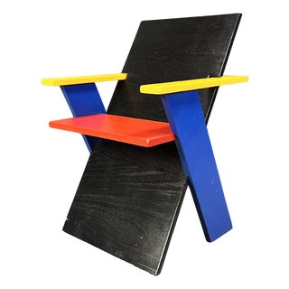Postmodern Armchair in the style of Gerrit Thomas Rietveld, 1980s For Sale