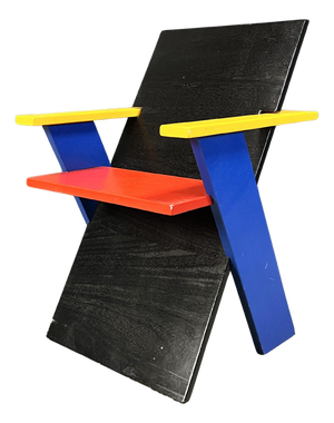 Postmodern Armchair in the style of Gerrit Thomas Rietveld, 1980s