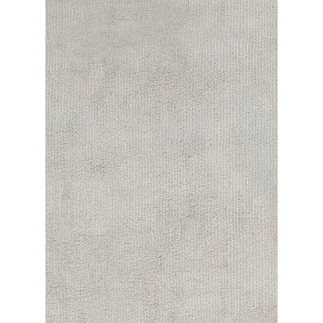Contemporary striped beige handmade wool and silk rug by Doris Leslie Blau Size: 8'9" × 11'0" (266 × 335 cm) In terms of...