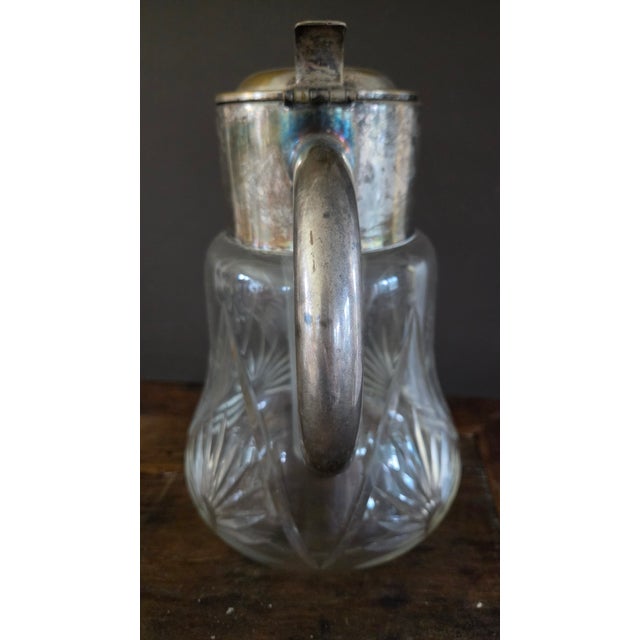 Mid 20th Century Cut Crystal and Silverplate Ice-Tube Beverage Pitcher For Sale - Image 9 of 18