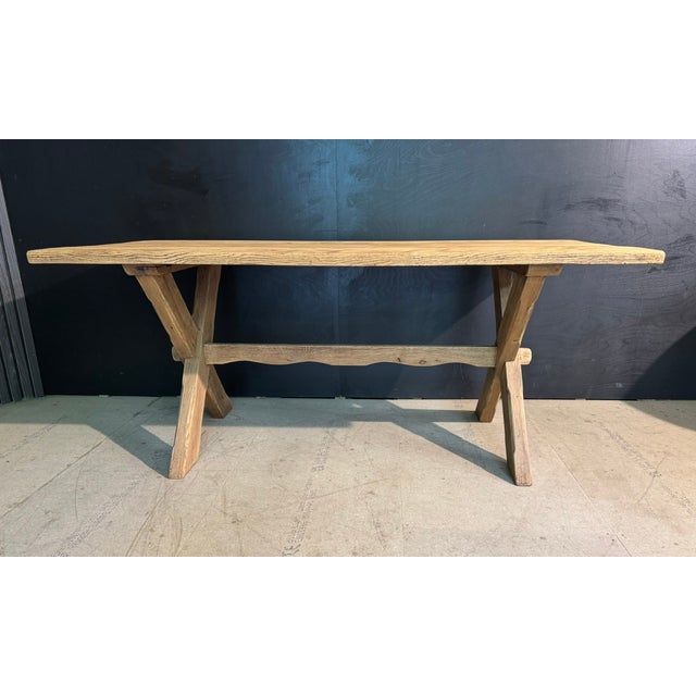 X Legs Farmhouse Dining Table in Oak, 1900s For Sale - Image 6 of 17