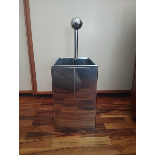 Vintage Space Age Magazine Rack in Chromed Metal, 1970s For Sale - Image 9 of 10