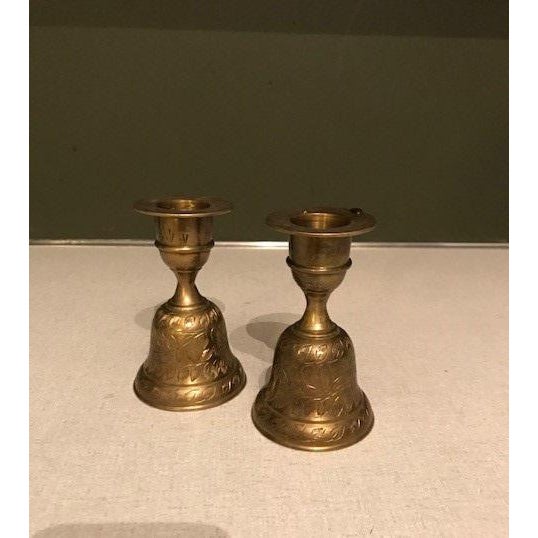 Brass Bell Candle Holders A Pair Chairish
