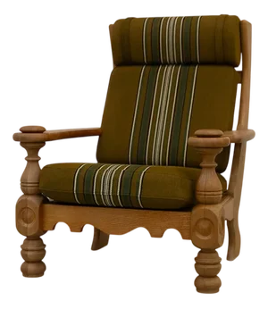 Mid-Century Modern Danish Oak High Back Armchair in Kjærnulf Style, 1960s.