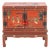 Chinese Red Lacquered Cabinet on Stand For Sale