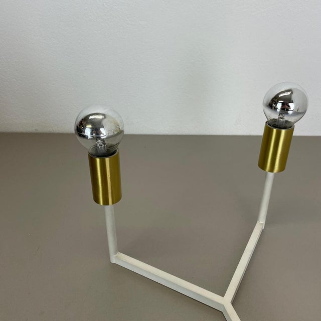 Metal Large Brass Italian Cubic Sputnik Ceiling Light Flush Mount in the manner of Stilnovo, Gio Ponti, Italy, 1960s For Sale - Image 7 of 18