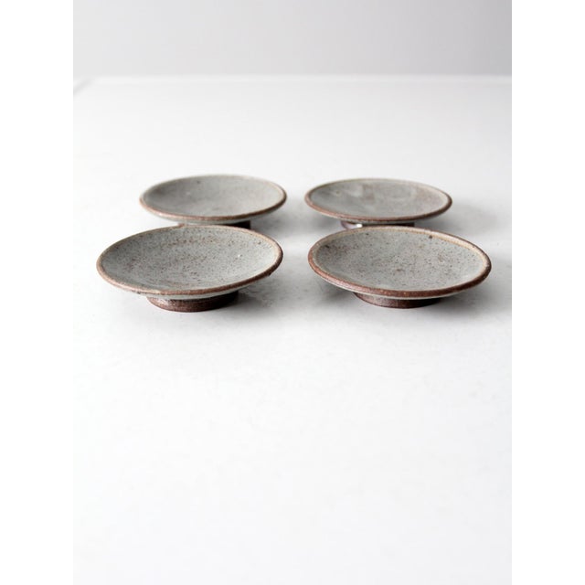 Vintage Small Studio Pottery Plates Set of 4 For Sale - Image 6 of 17