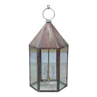 Large Hexagon Copper Lantern For Sale