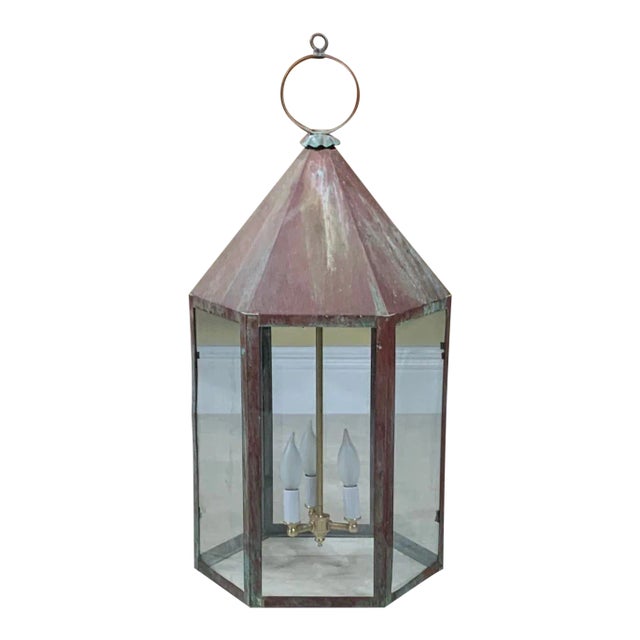 Large Hexagon Copper Lantern For Sale