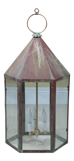 Large Hexagon Copper Lantern