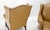 Tall Tan Leather Wing Chairs on Solid Mahogany Stretcher Base - A Pair For Sale - Image 11 of 12