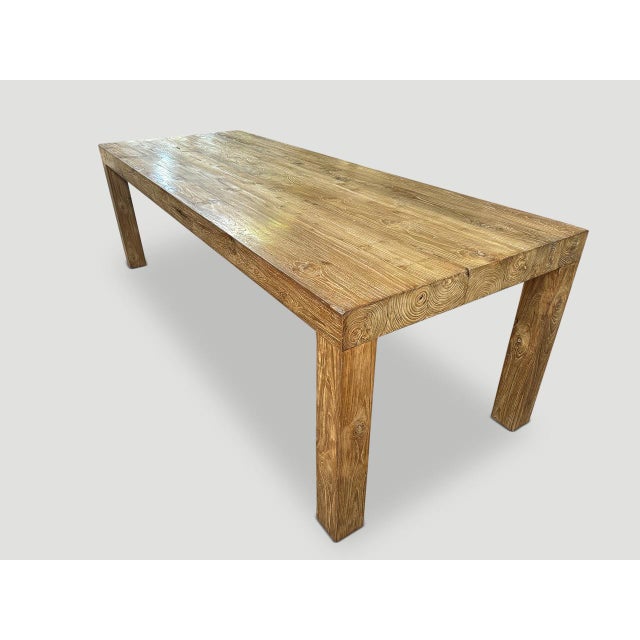 Andrianna Shamaris Modern Teak Wood Dining Table For Sale In New York - Image 6 of 6
