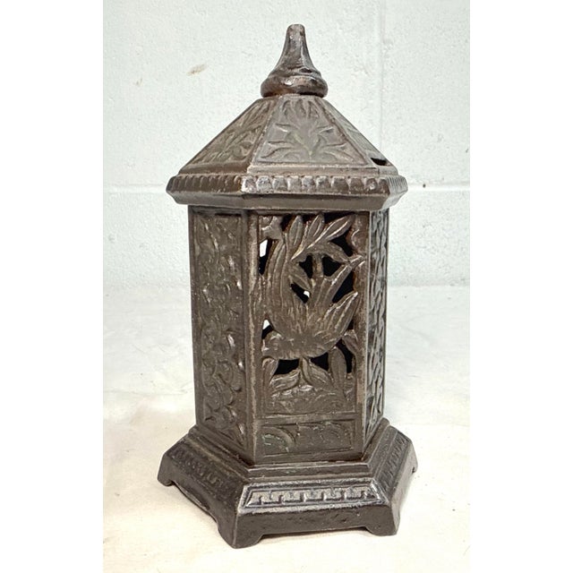 Metal Antique 1890's Chamberlain & Hill Lantern Space Heater Cast Iron Still Coin Bank For Sale - Image 7 of 12