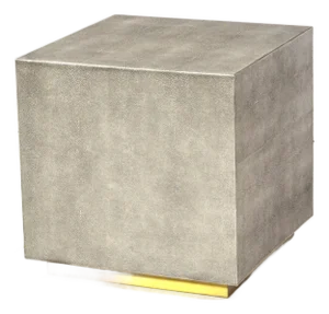 Restoration Hardware Graydon Faux Shagreen Plinth Side Table