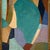 Mid-Century Modern Contemporary Abstract Oil Painting in Vintage Blue Painted Frame For Sale - Image 3 of 6
